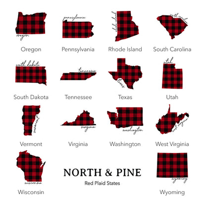 Red Plaid State - Ornament