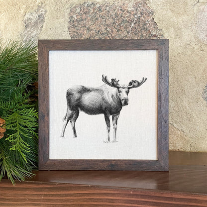 Moose Sketch - Framed Sign