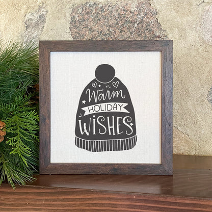 Warm Holiday Wishes - Framed Sign