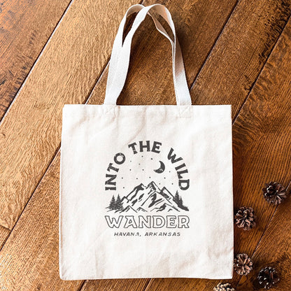 Into the Wild w/ City, State - Canvas Tote Bag