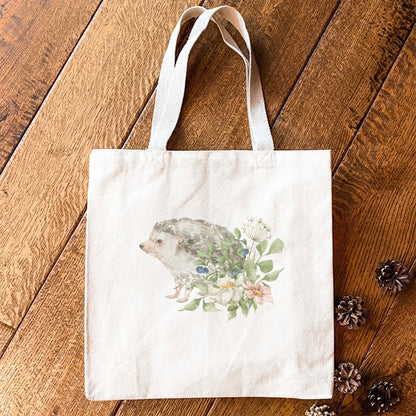 Floral Hedgehog - Canvas Tote Bag