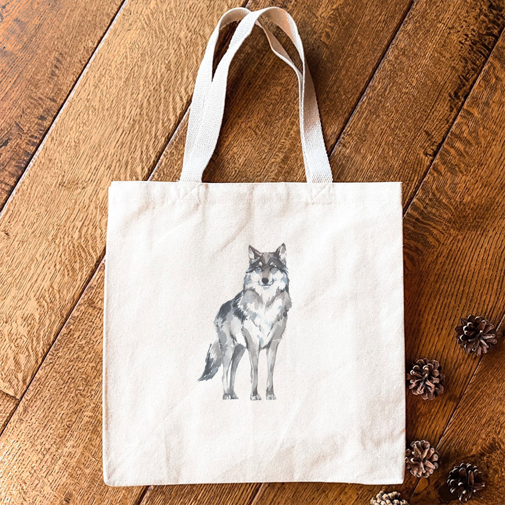 Watercolor Standing Wolf - Canvas Tote Bag