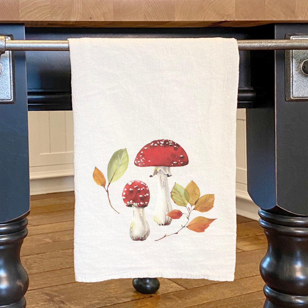 Red Capped Mushrooms - Cotton Tea Towel