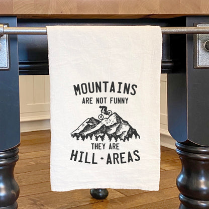 Mountains are not Funny (biking) - Cotton Tea Towel