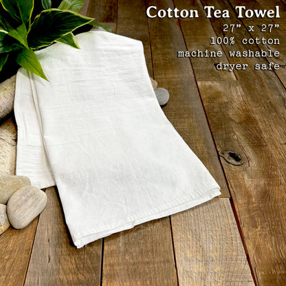 Tree Ring w/ City, State - Cotton Tea Towel