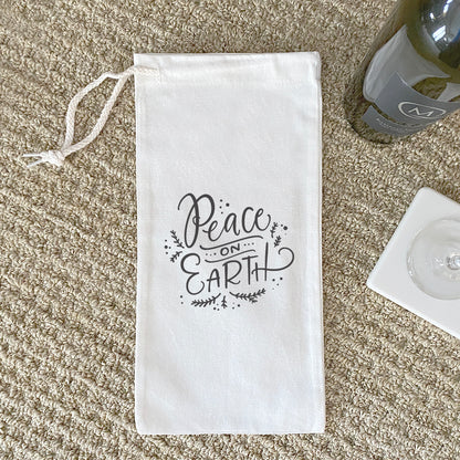 Peace on Earth - Canvas Wine Bag