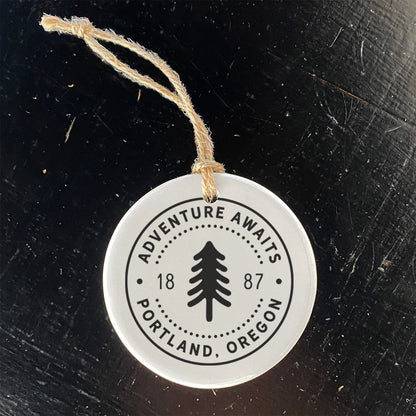 Tree Stamp w/ City, State - Ornament