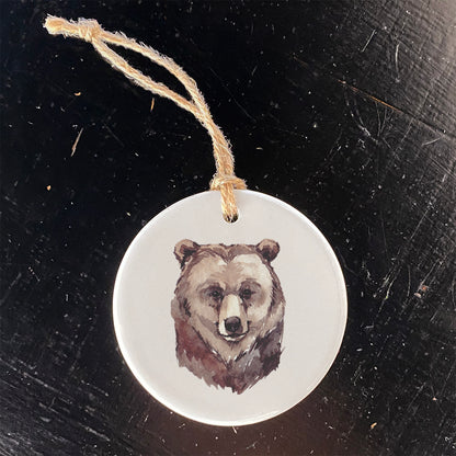 Watercolor Bear Head - Ornament