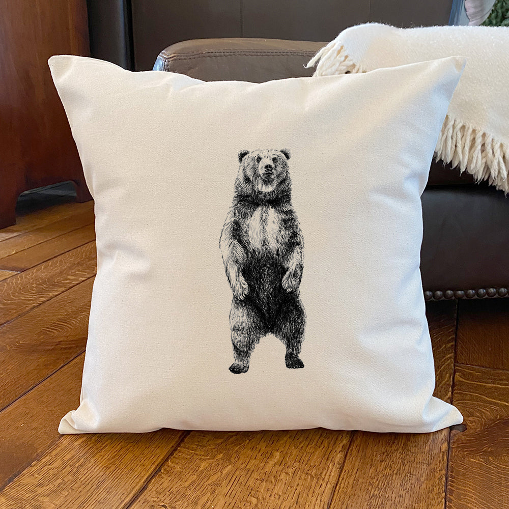 Standing Bear Sketch - Square Canvas Pillow