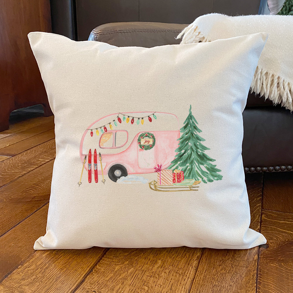 Christmas Camper - Square Canvas Pillow