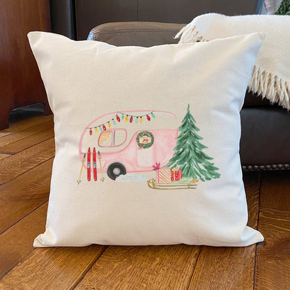 Christmas Camper - Square Canvas Pillow