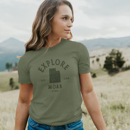 Explore State w/ City, State - Short Sleeve T-Shirt