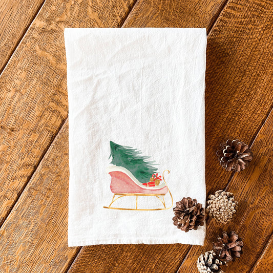 Christmas Sleigh - Cotton Tea Towel