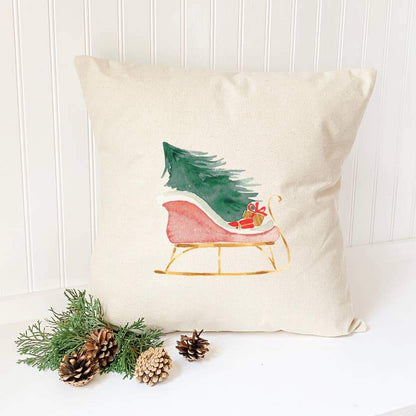 Christmas Sleigh - Square Canvas Pillow